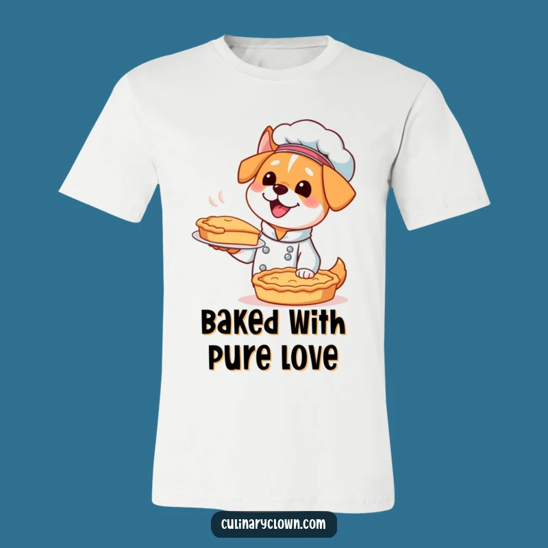 Funny Kawaii Dog Chef T-Shirt - Excited Baker Tee for Pawsitive People
