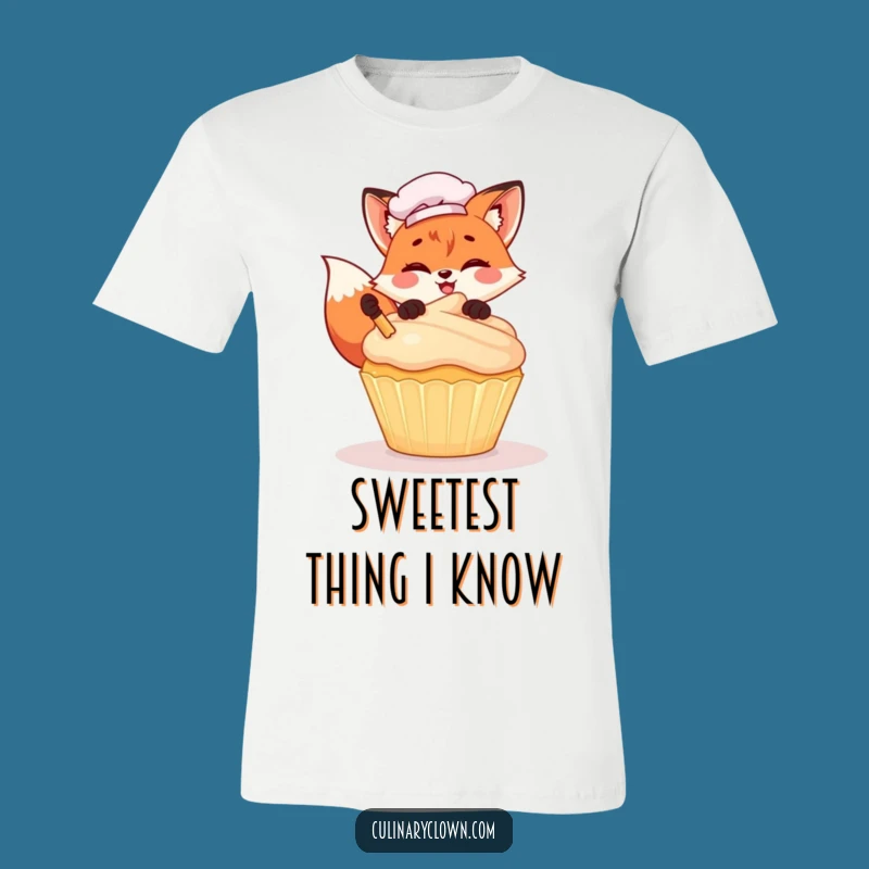 Funny Kawaii Fox Chef T-Shirt: Cute Cupcake Decorating Fox Tee, Ideal Funny Gift for Bakers