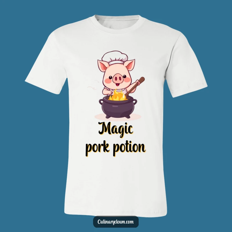 Funny Kawaii Pig Chef Cauldron T-Shirt: Stirring Up Smiles and Laughter