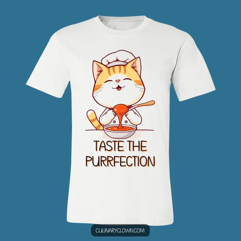 Funny Kawaii Cat Chef T-Shirt - Giggling Culinary Tee for Foodie Felines
