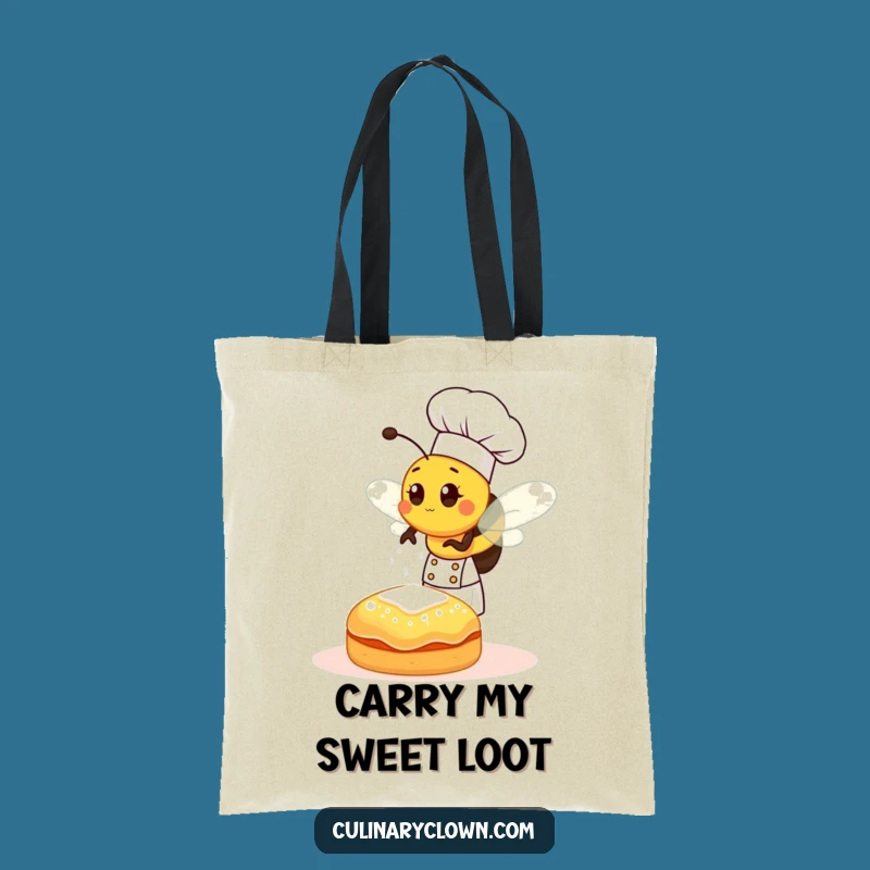 Funny Bee Chef Sprinkling Sugar Tote Bag: Carry Your Baking Essentials