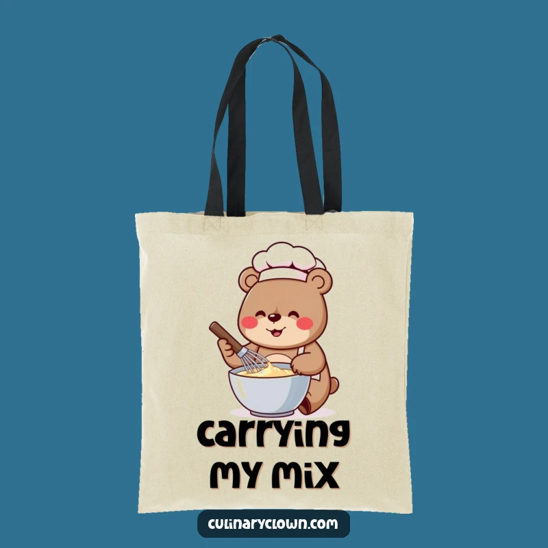 Funny Bear Chef Whisking Tote Bag: Carry Your Baking Passion, Chef Bag
