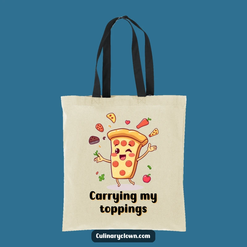 Funny Pizza Juggler Tote Bag: Carry Your Slices, a Perfect Funny Gift!