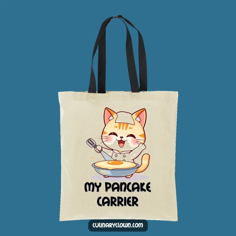 Funny Cat Chef Tote Bag: Pancake Flip Bag, Great Culinary Funny Gift