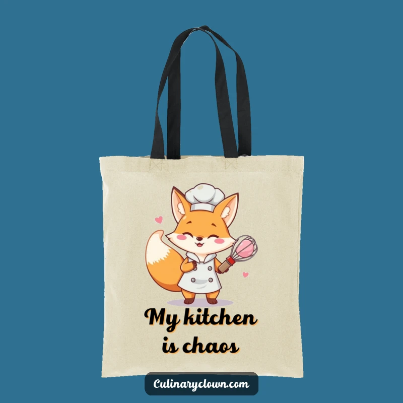 Funny Fox Chef Tote Bag - Whisking Up Smiles - Perfect Market Bag