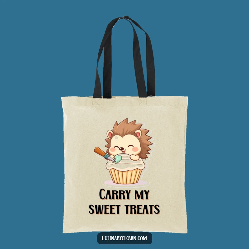 Funny Hedgehog Tote Bag - Baker's Carryall for Sweet Treats
