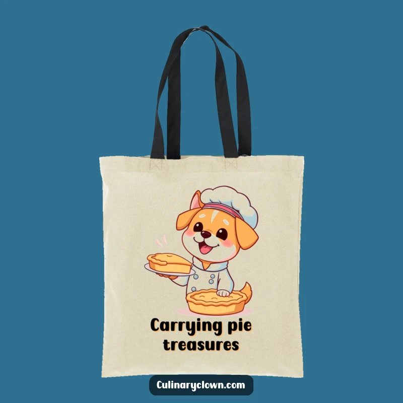 Funny Kawaii Dog Chef Tote Bag - Excited Baker Carryall for Pups and Pies