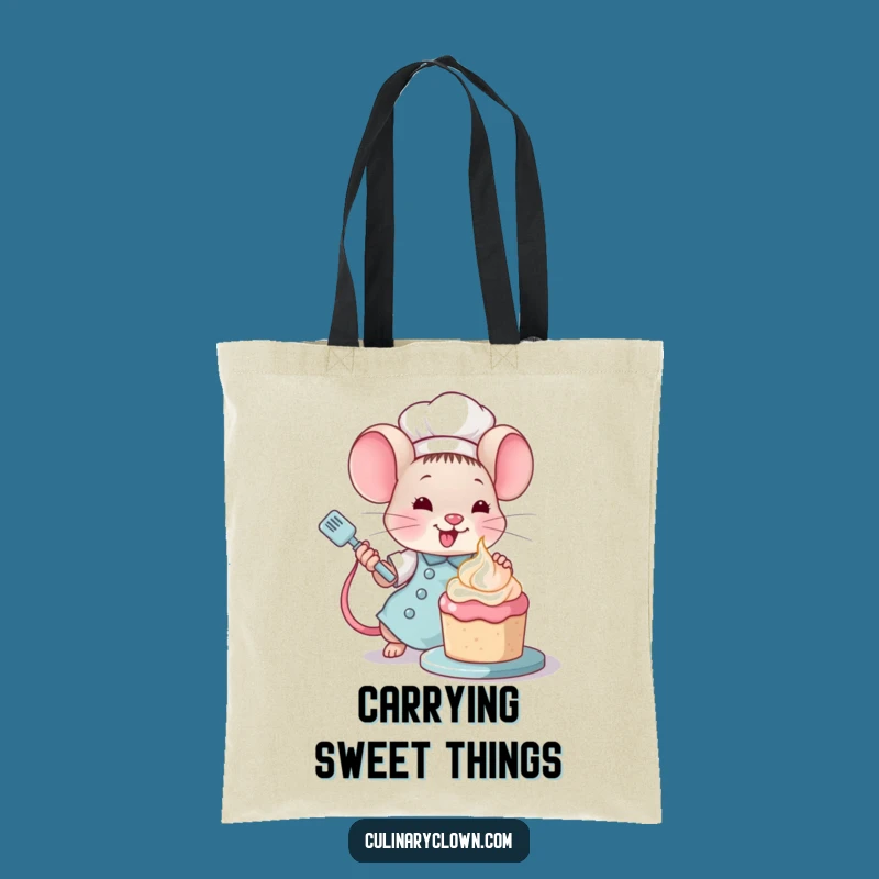 Funny Kawaii Mouse Chef Tote Bag: Carry Your Sweet Creations