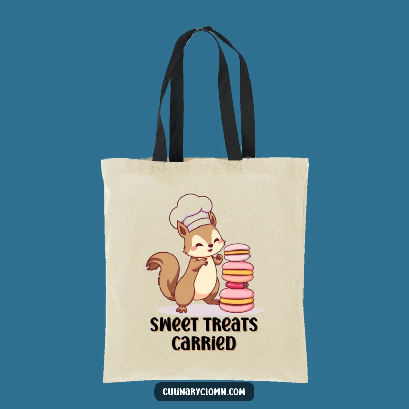 Funny Kawaii Squirrel Chef Tote Bag: Carry Your Treats in Style - Perfect Gift!