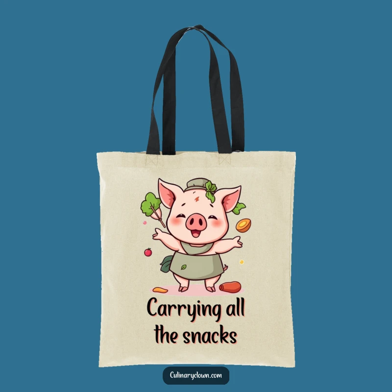 Funny Pig Juggling Ingredients Tote Bag: A Hilarious Carry-All for Foodies