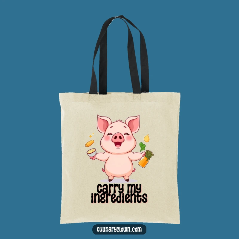 Funny Pig Juggling Tote Bag - Chef's Carryall for Kitchen Chaos