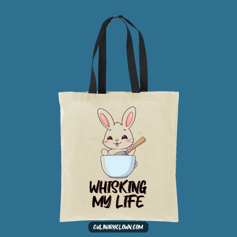 Funny Rabbit Whisking Batter Tote Bag: Carry Your Baking Supplies with Joy!