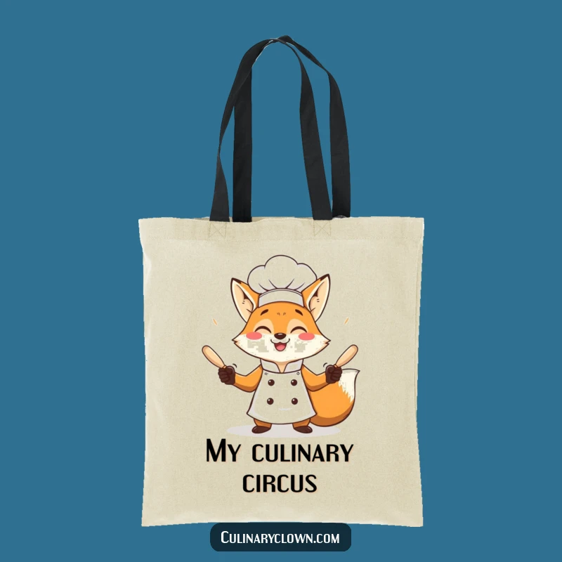 Funny Fox Chef Juggling Tote Bag: Carry Your Culinary Fun Anywhere