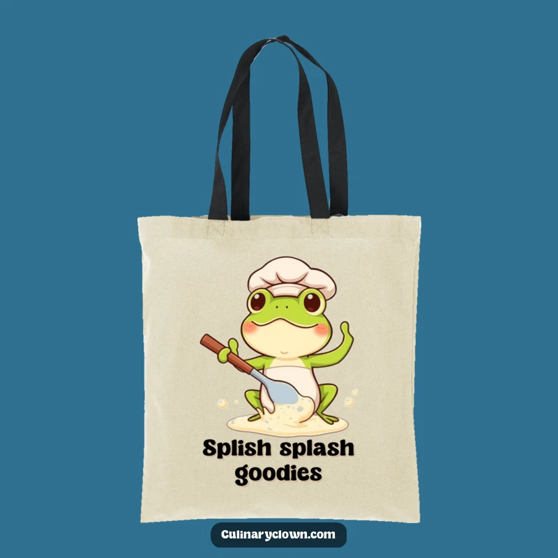 Funny Kawaii Frog Chef Tote Bag: Carry Your Kitchen Fun Everywhere
